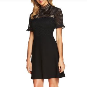 Black Lace Fit and Flare Dress